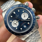 Tudor Black Bay Chronograph Watch Blue Dial Metal Wire 41mm