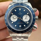 Tudor Black Bay Chronograph Watch Blue Dial Metal Wire 41mm