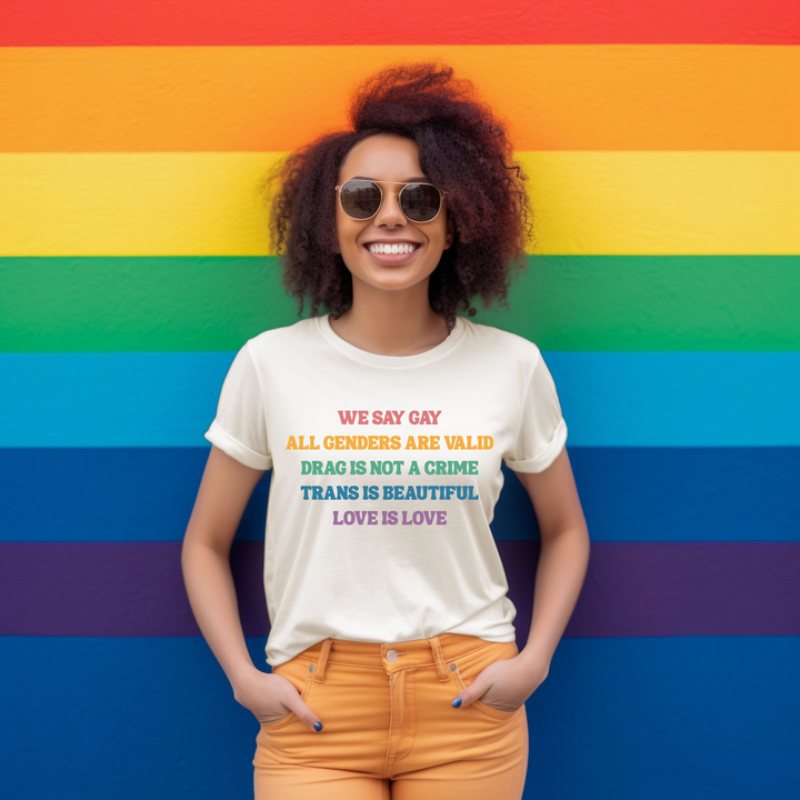We Say Gay Heather Blend Tee