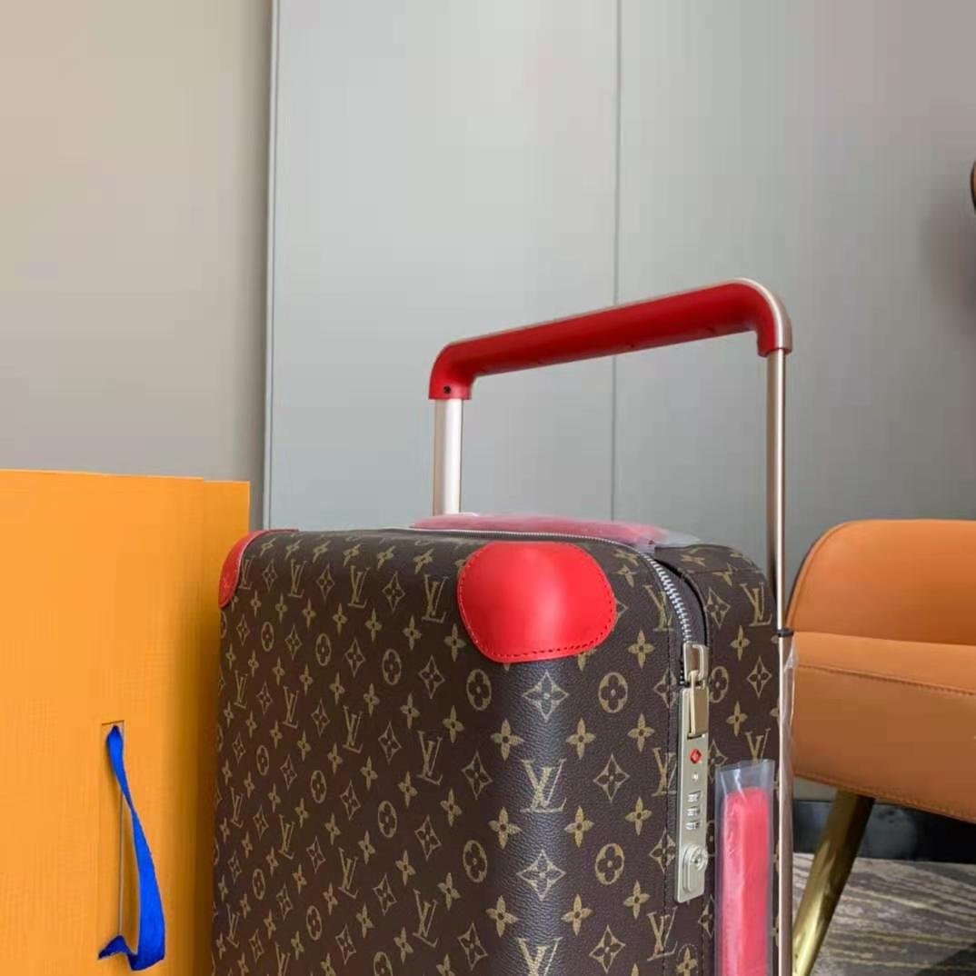 Louis Vuitton Horizon 55 Luggage Trolley Monogram Canvas Spring/Summer Collection M2 , Brown/Red