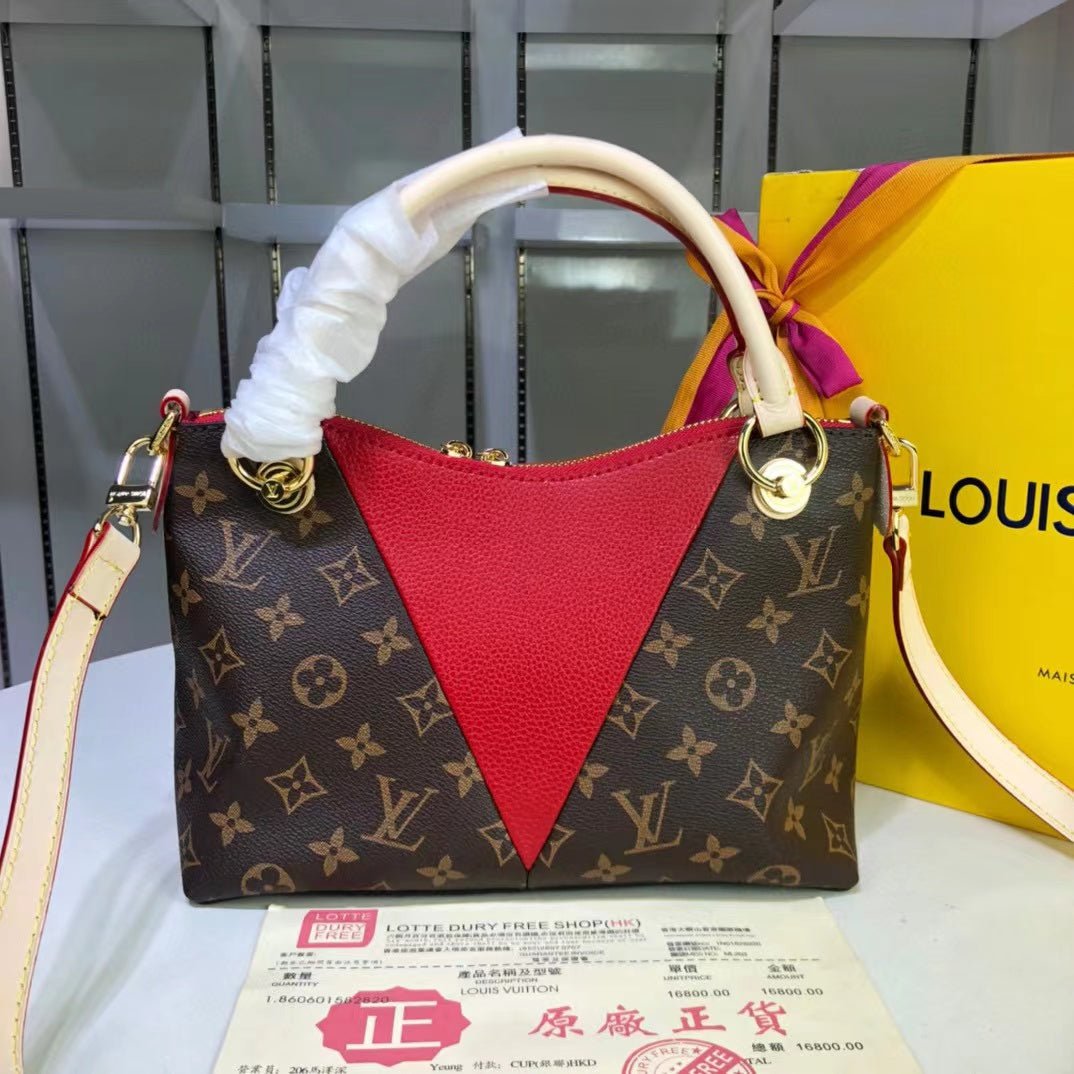 Louis Vuitton V Tote BB Bag 20cm Monogram Canvas Spring/Summer Collection M43966 Cerise