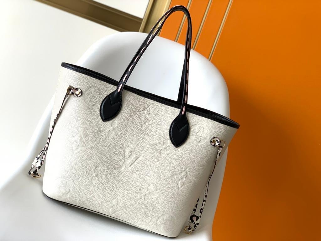 Louis Vuitton Neverfull MM Monogram Empreinte 31cm White