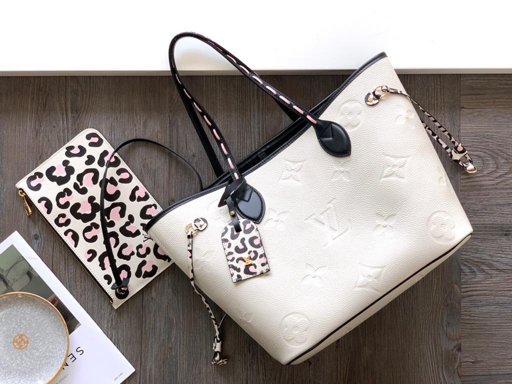 Louis Vuitton Neverfull MM Monogram Empreinte 31cm White