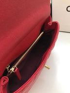 Chanel Coco Handle Quilted Lizard Handle Bag 30cm Caviar Leather Gold Hardware Spring/Summer Act 1 Collection, Red