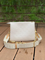 Louis Vuitton Coussin PM Bag 26cm Monogram Embossed Puffy Lambskin Leather Spring/Summer Collection M57793 White