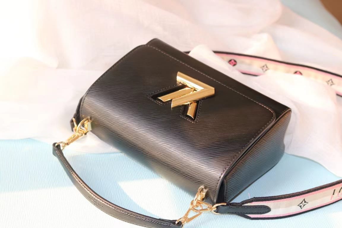 Louis Vuitton Twist MM Bag 23cm Epi Canvas Leather Spring/Summer Collection M57505, Black
