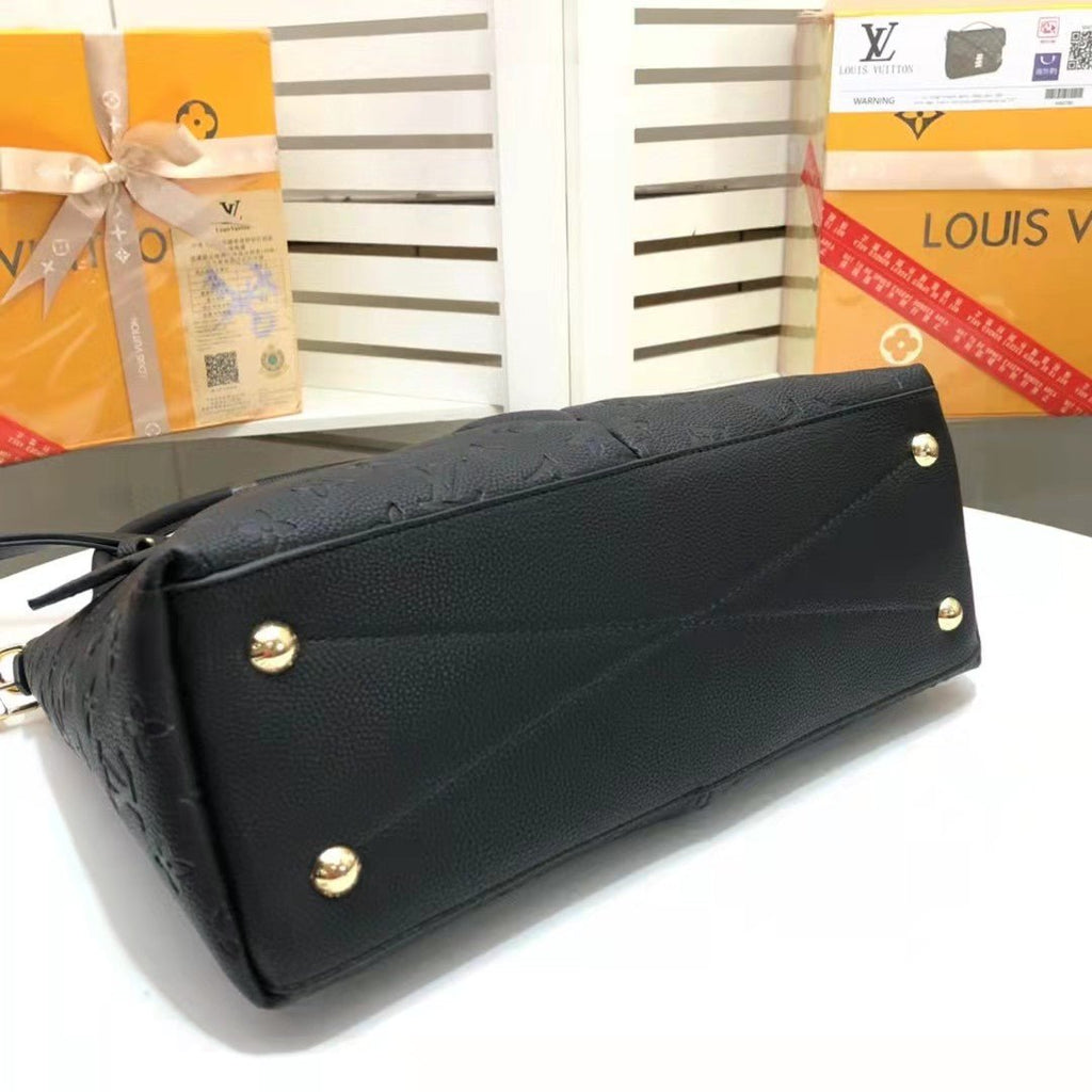 Louis Vuitton V Tote MM Bag Monogram Empreinte Canvas Spring/Summer Collection M44421 26cm Black