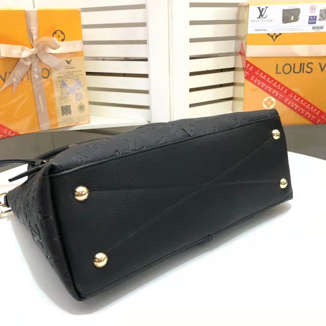 Louis Vuitton V Tote MM Bag Monogram Empreinte Canvas Spring/Summer Collection M44421 26cm Black