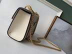 Gucci GG Embossed Padlock Shoulder Bag White Milky For Women 8in/20cm