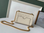 Gucci GG Embossed Padlock Shoulder Bag White Milky For Women 8in/20cm