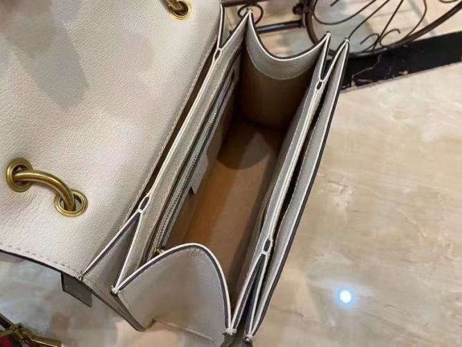 Gucci Queen Margaret GG Small Top Handle Bag Beige And Ebony GG Supreme Canvas For Women 10in/26cm