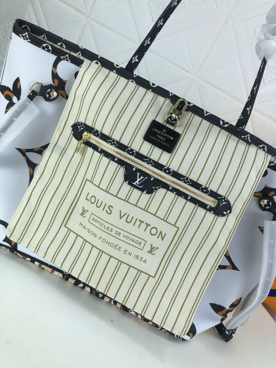 Louis Vuitton Neverfull MM Monogram Empreinte 31cm White/Orange