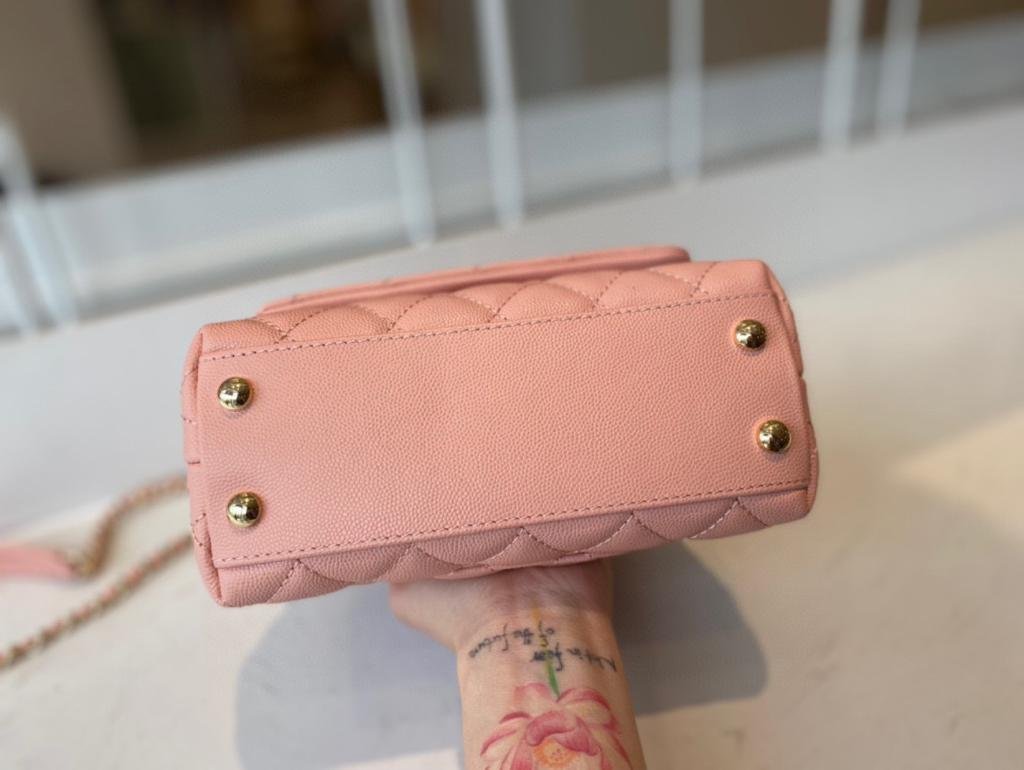 Chanel Flap Bag With Top Handle 19cm Pink