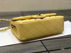 Chanel Classic Flap Bag 20cm Silver Hardware Caviar Leather Spring/Summer Collection Yellow