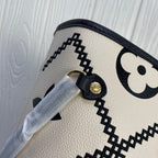 Louis Vuitton Neverfull MM M46039 31cm Cream Beige/Black