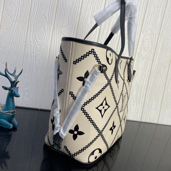 Louis Vuitton Neverfull MM M46039 31cm Cream Beige/Black