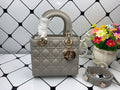 Christian Dior Lady Dior Bag Metal Hardware Spring Collection 20cm Dark Grey