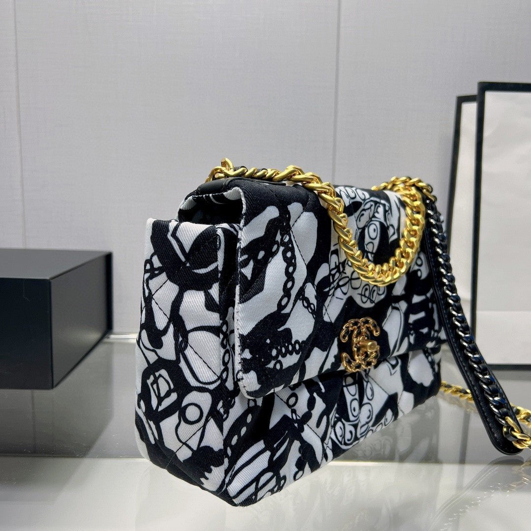Chanel Flap Bag 30cm Black And White
