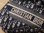 Christian Dior Logo Saddle Bag 25cm Oblique Embroidered Canvas Spring/Summer Collection Black