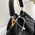 Louis Vuitton LockMe Bucket Bag 24cm Grained Calfskin Leather Spring/Summer Collection M57687 Black