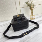 Louis Vuitton LockMe Bucket Bag 24cm Grained Calfskin Leather Spring/Summer Collection M57687 Black