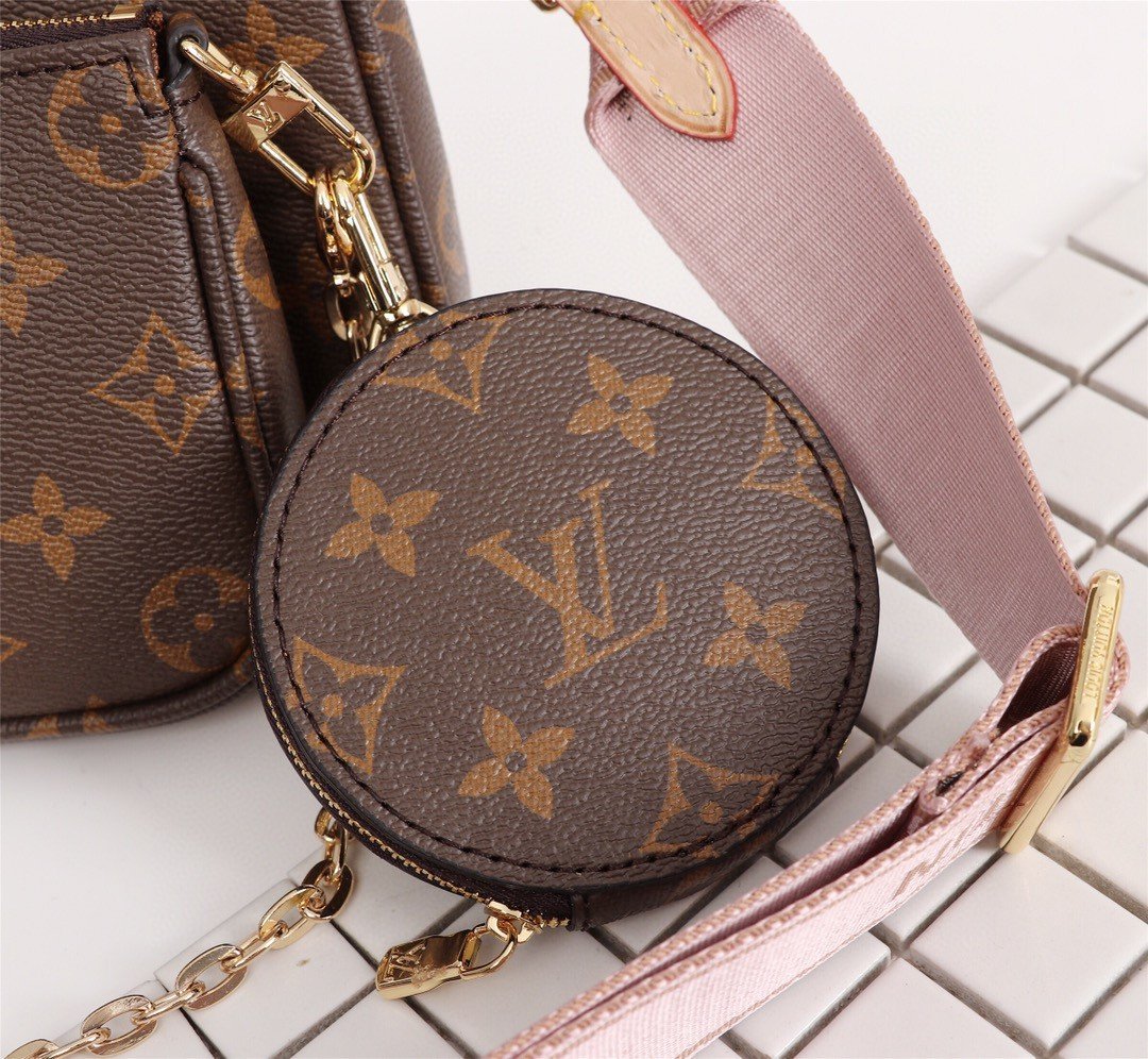 Louis Vuitton Multi Pochette Accessoires Monogram Canvas Fall/Winter Collection M44840 Rose Clair