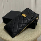 Chanel Coco Clutch Bag 19cm Gold Toned Hardware CC