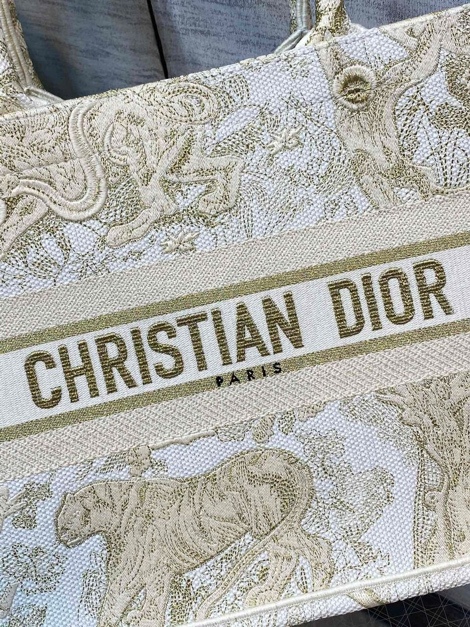 Christina Dior Medium Book Tote Bag 36cm Beige