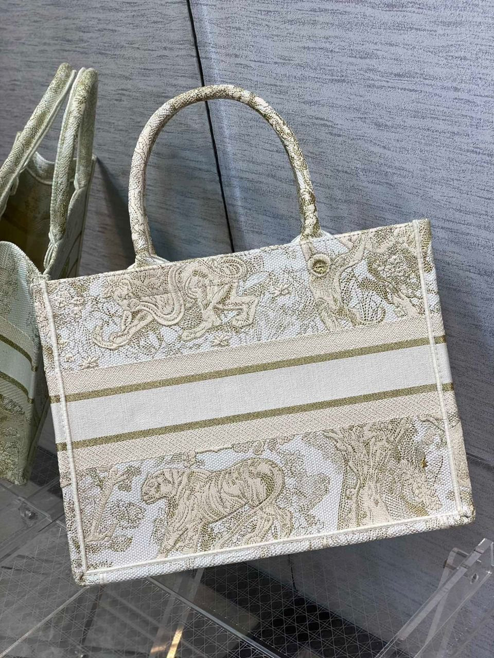 Christina Dior Medium Book Tote Bag 36cm Beige