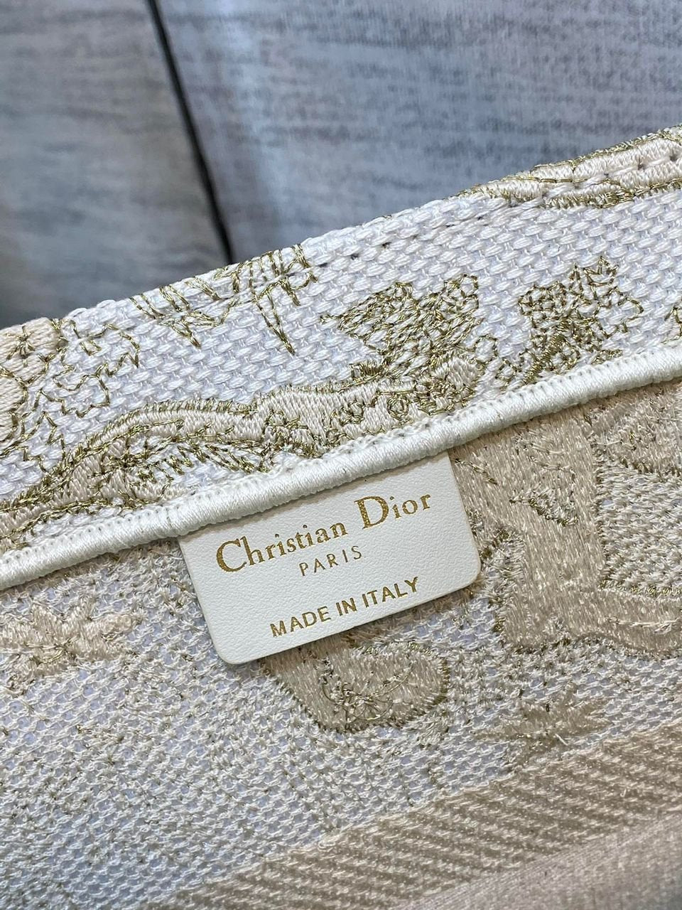 Christina Dior Medium Book Tote Bag 36cm Beige