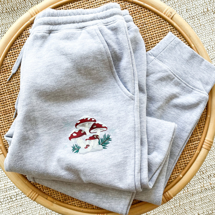 Winter Mushrooms Fleece Joggers