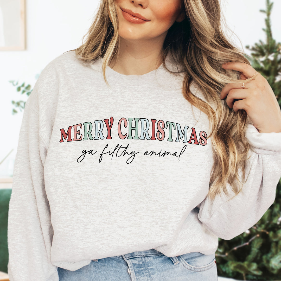 Merry Christmas Ya Filthy Animal Fleece Pullover or Hoodie