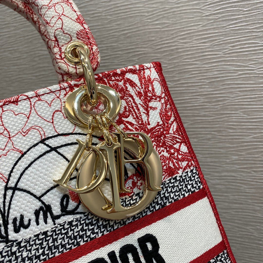 Christian Dior Medium Lady D-Lite Bag 24cm Red