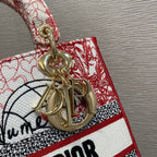 Christian Dior Medium Lady D-Lite Bag 24cm Red