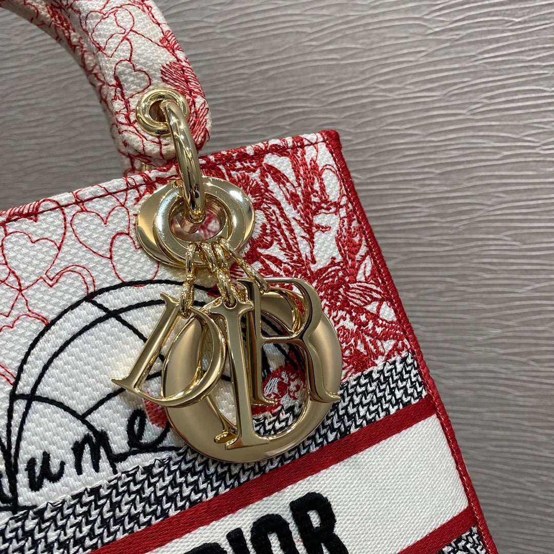 Christian Dior Medium Lady D-Lite Bag 24cm Red