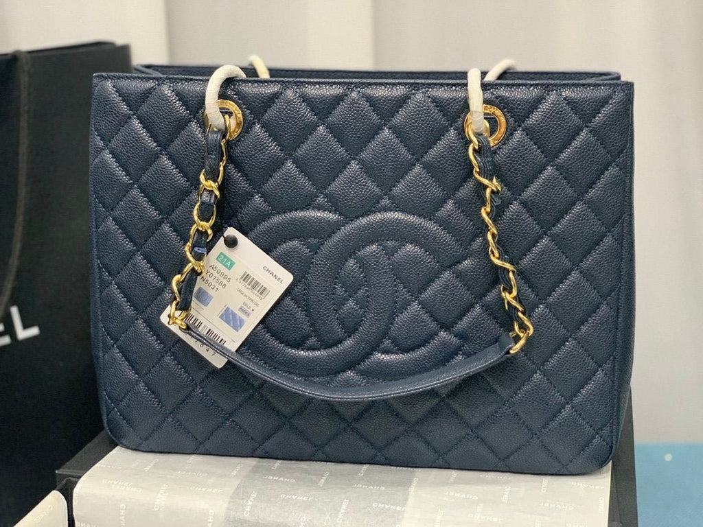 Chanel Tote Bag Spring Collection Gold Hardware 33cm Blue