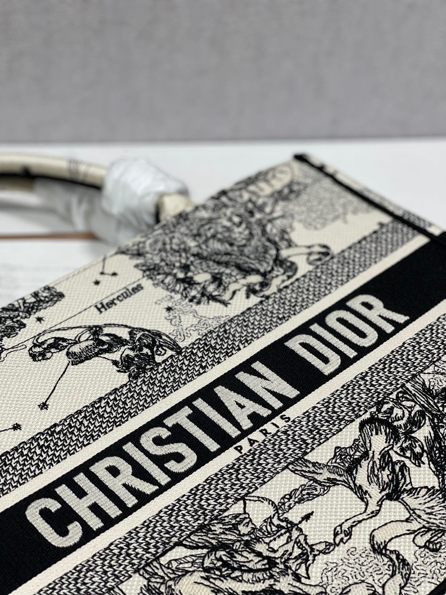 Christina Dior Medium Book Tote Bag 36cm Black/White