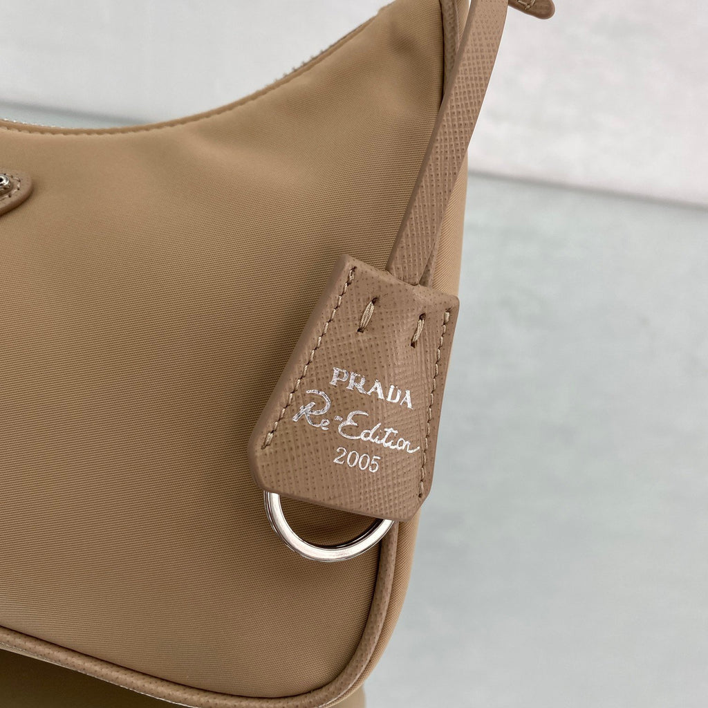 Prada Re-Edition 2005 Saffiano Leather Bag Beige For Women, Women’s Bags 8.6in/22cm