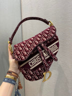Christian Dior Red Saddle Bag 25cm