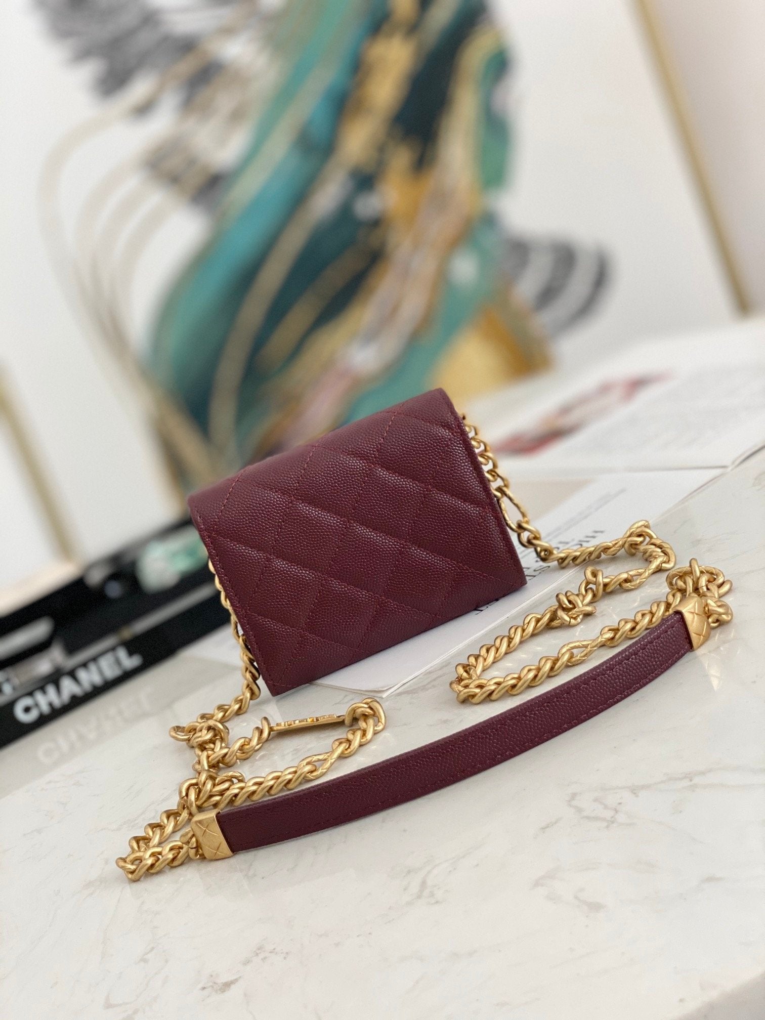 Chanel Flap Bag Mini Gold 12cm Red
