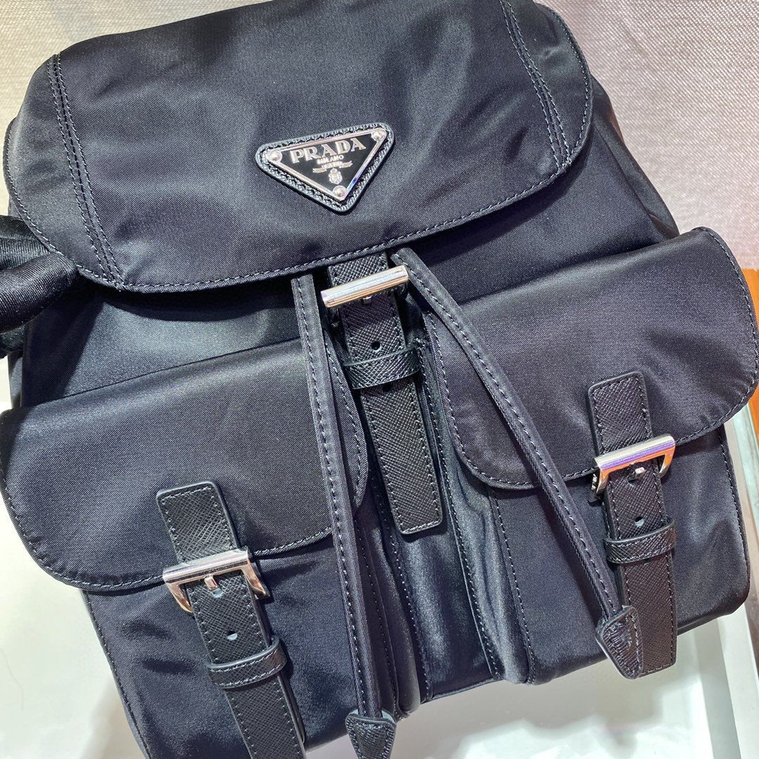 Prada Small Re-Nylon Backpack Black For Women, Women’s Bags 11in/28cm