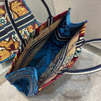 Christian Dior Multicolor Book Tote Paisley Embroidery 42cm