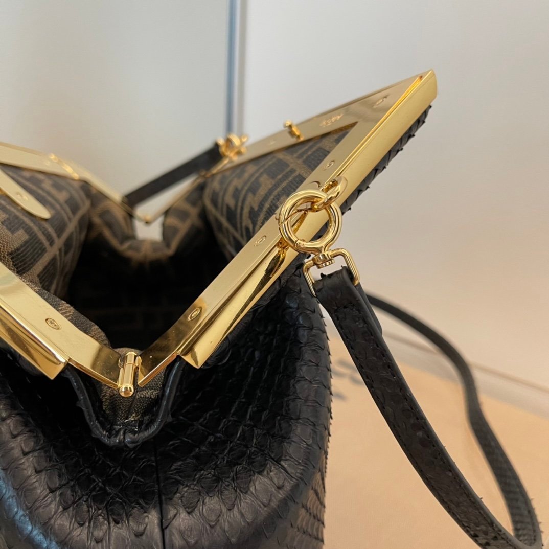 Fendi First Small Python Bag 26cm Black