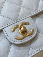Chanel Co Co Shoulder Bag Gold Chain White 25cm