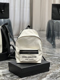 Saint Laurent City Backpack In Canvas Unisex 35cm White