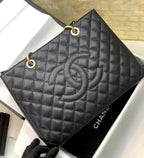 Chanel Classic Tote Bag Gold Hardware 34cm Black