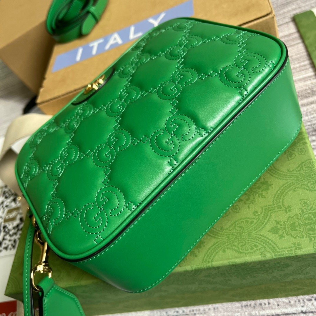 Gucci Matelasse Shoulder Bag Green For Women, Women’s Bags 8.5in/22cm