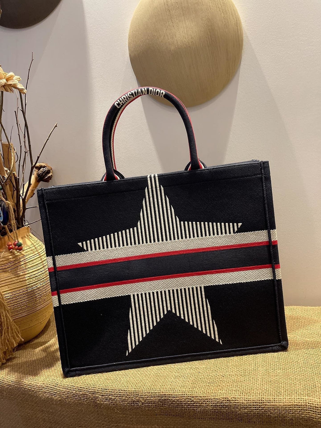 Christina Dior Book Tote Bag 41cm Black