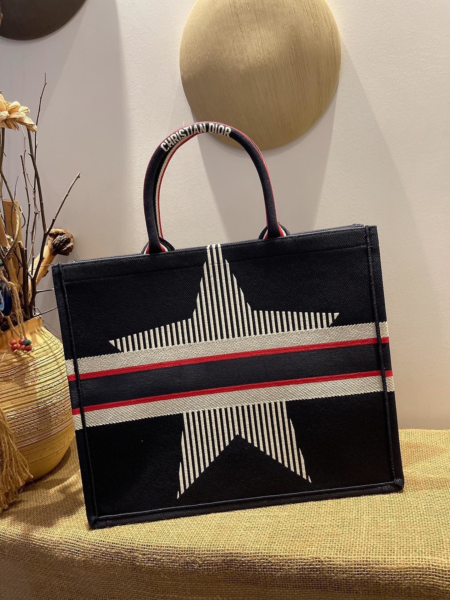 Christina Dior Book Tote Bag 41cm Black