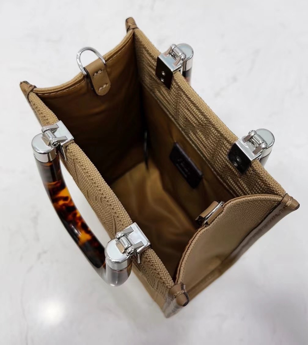 Fendi Mini Sunshine Shopper 18cm Brown